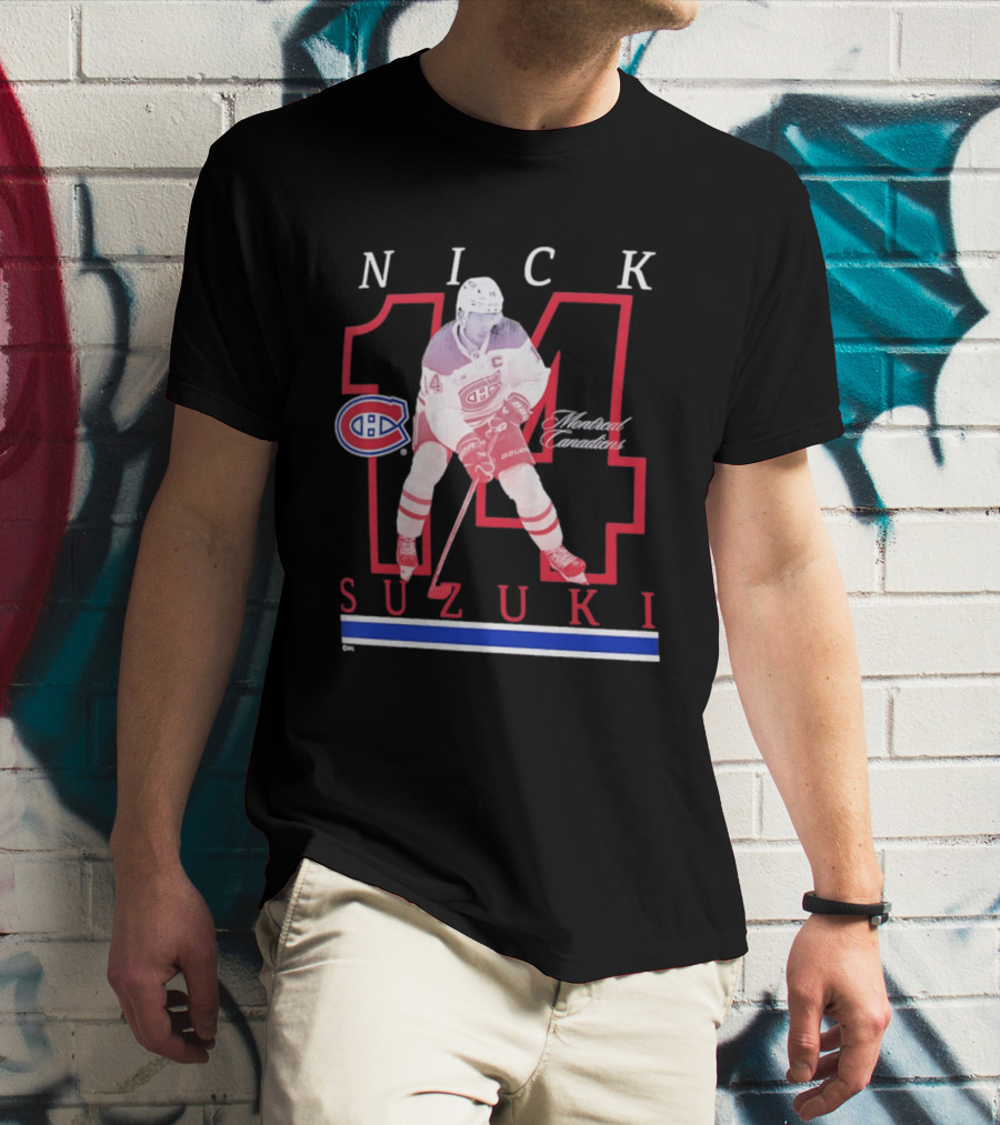 Nick Suzuki 14 Montreal Canadiens Captain Hockey T-Shirt