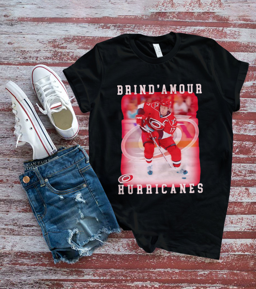 Brind'Amour Hurricanes Number 17 Captain Hockey Player T-Shirt
