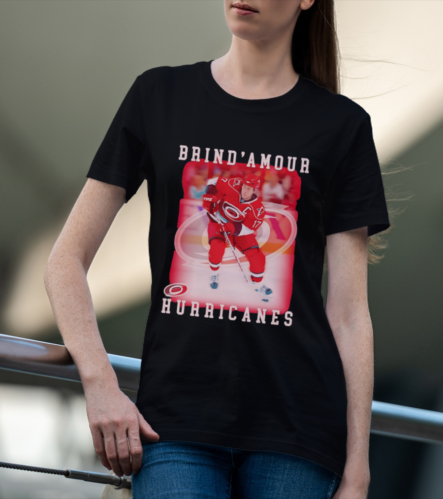 Brind'Amour Hurricanes Number 17 Captain Hockey Player T-Shirt