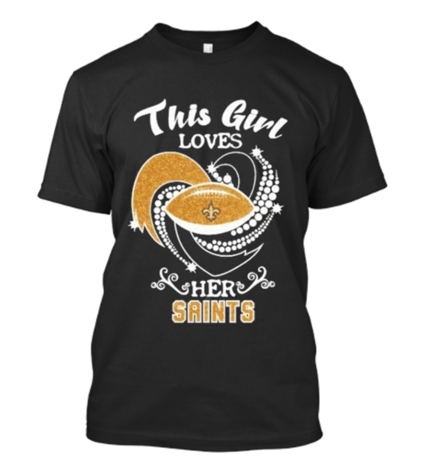 This Girl Loves Her New Orleans Saints Fleur De Lis Football T-Shirt