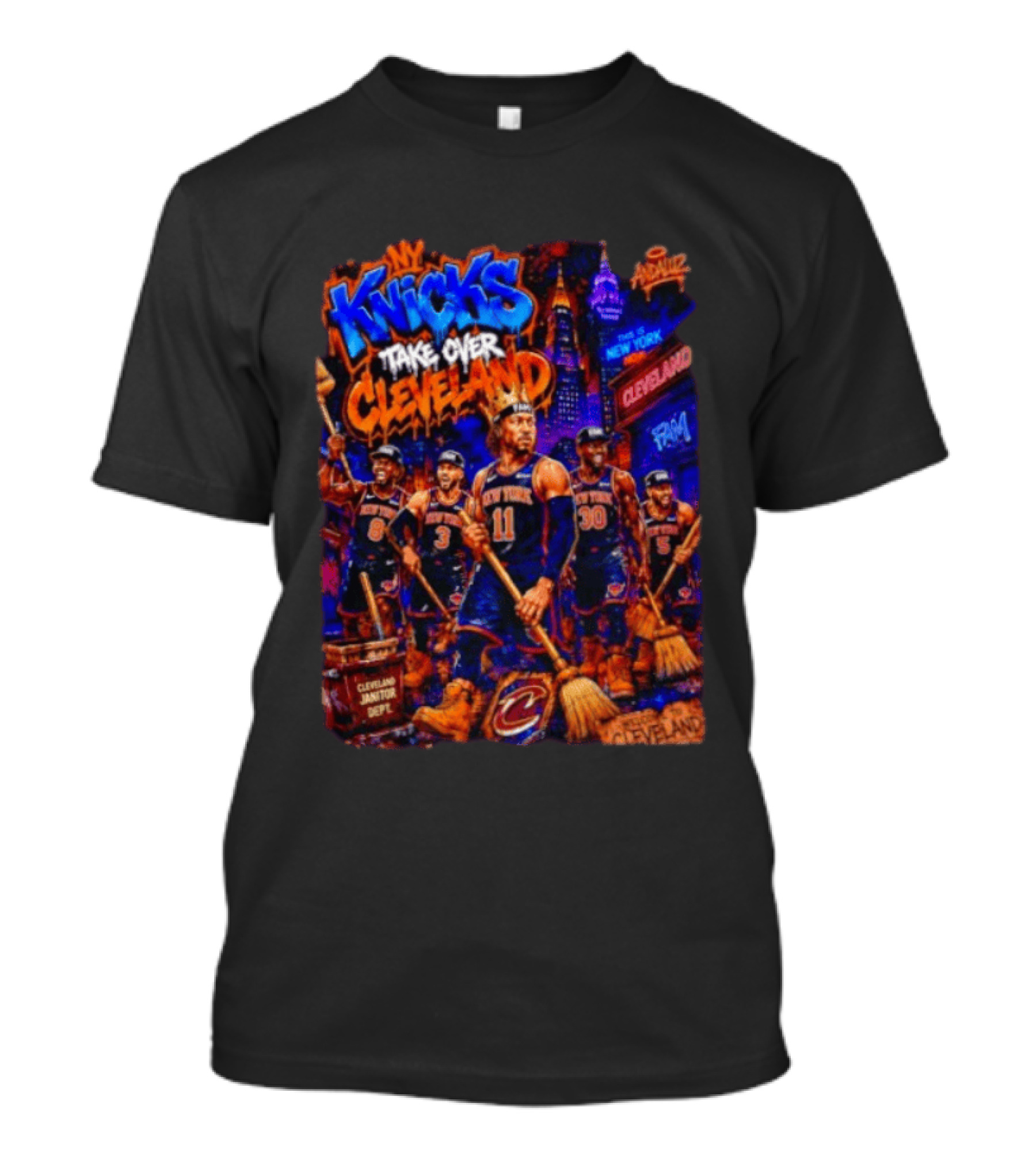 New York Knicks Take Over Cleveland NBA Basketball Rivalry City Battle T-Shirt