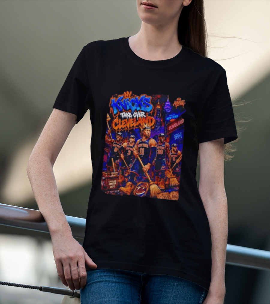 New York Knicks Take Over Cleveland NBA Basketball Rivalry City Battle T-Shirt