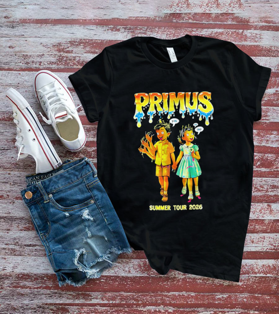 Primus Summer Tour 2026 Cartoon Style Melting Drip T-Shirt