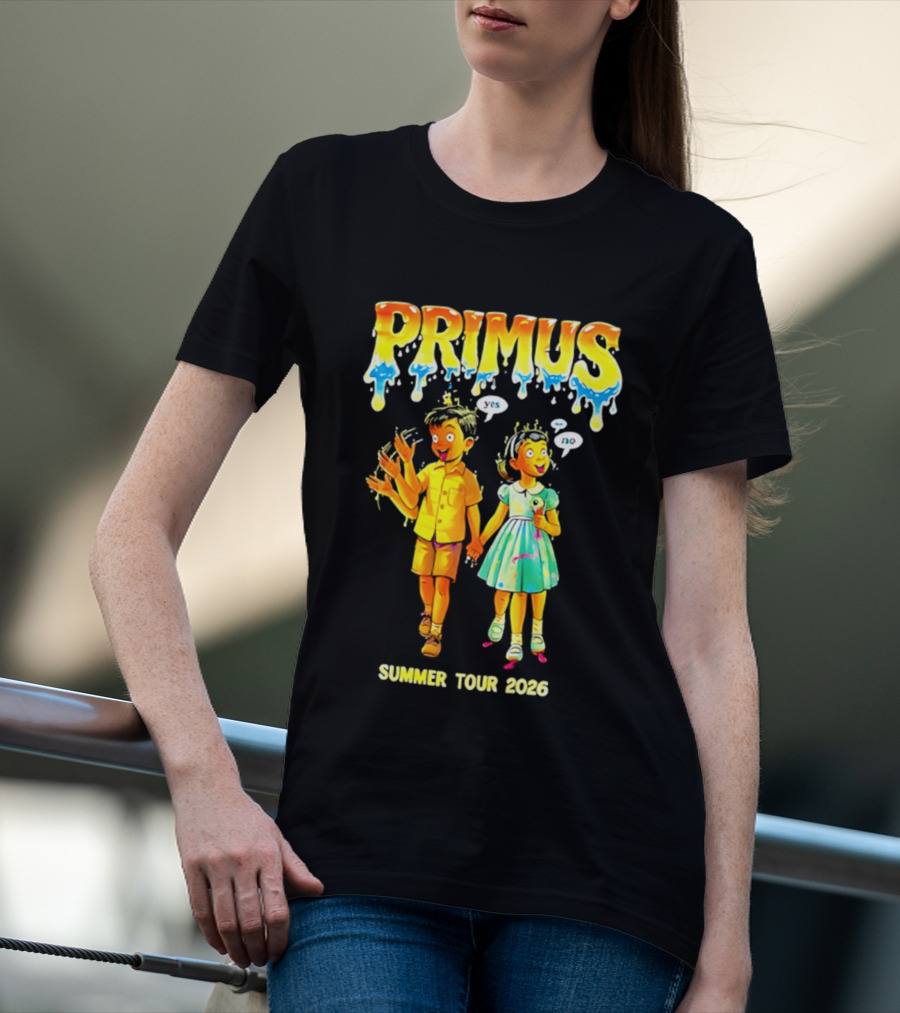 Primus Summer Tour 2026 Cartoon Style Melting Drip T-Shirt