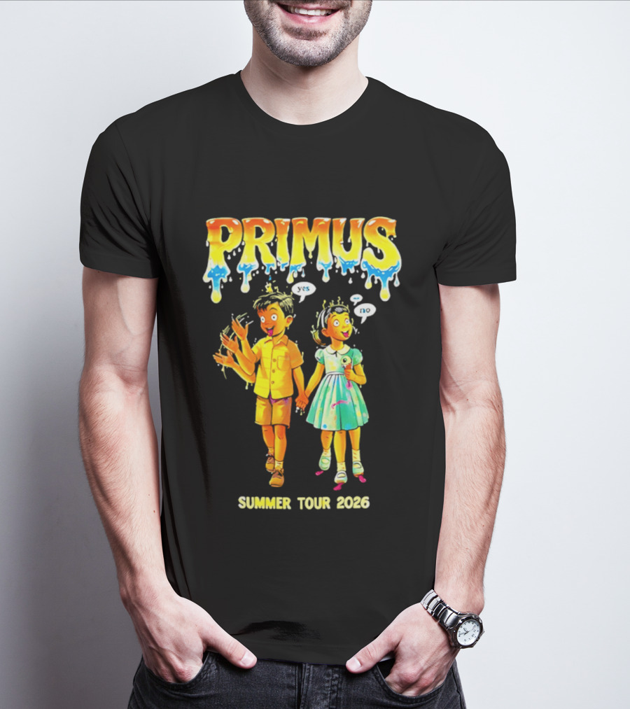 Primus Summer Tour 2026 Cartoon Style Melting Drip T-Shirt