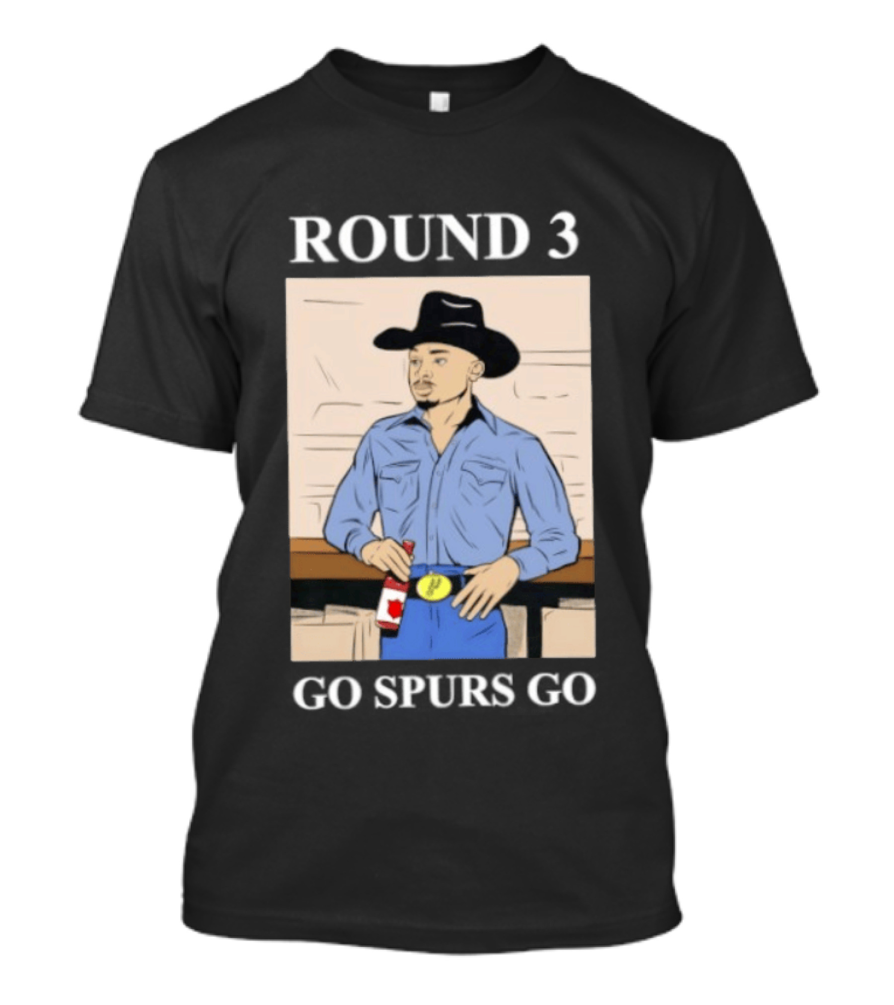 Go Spurs Go Cowboy Round 3 Spurs Playoff Spirit T-Shirt
