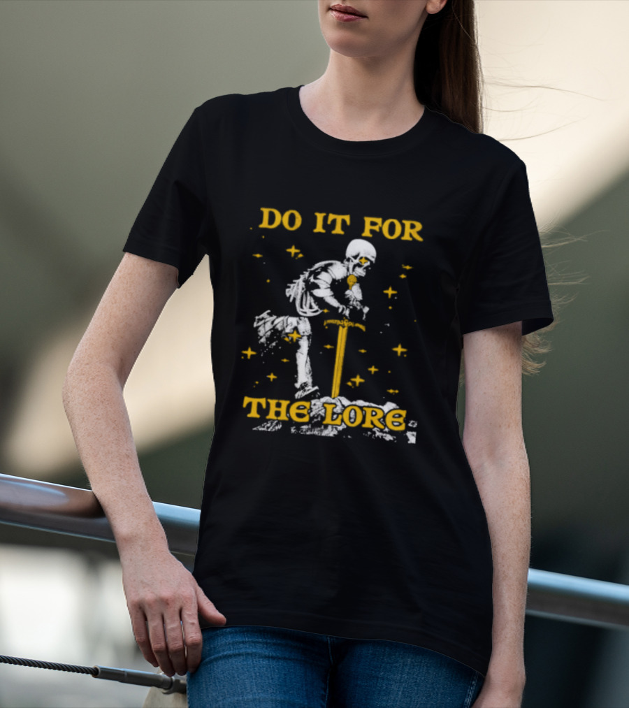 Skeleton Knight Do It For The Lore Sword And Stars T-Shirt