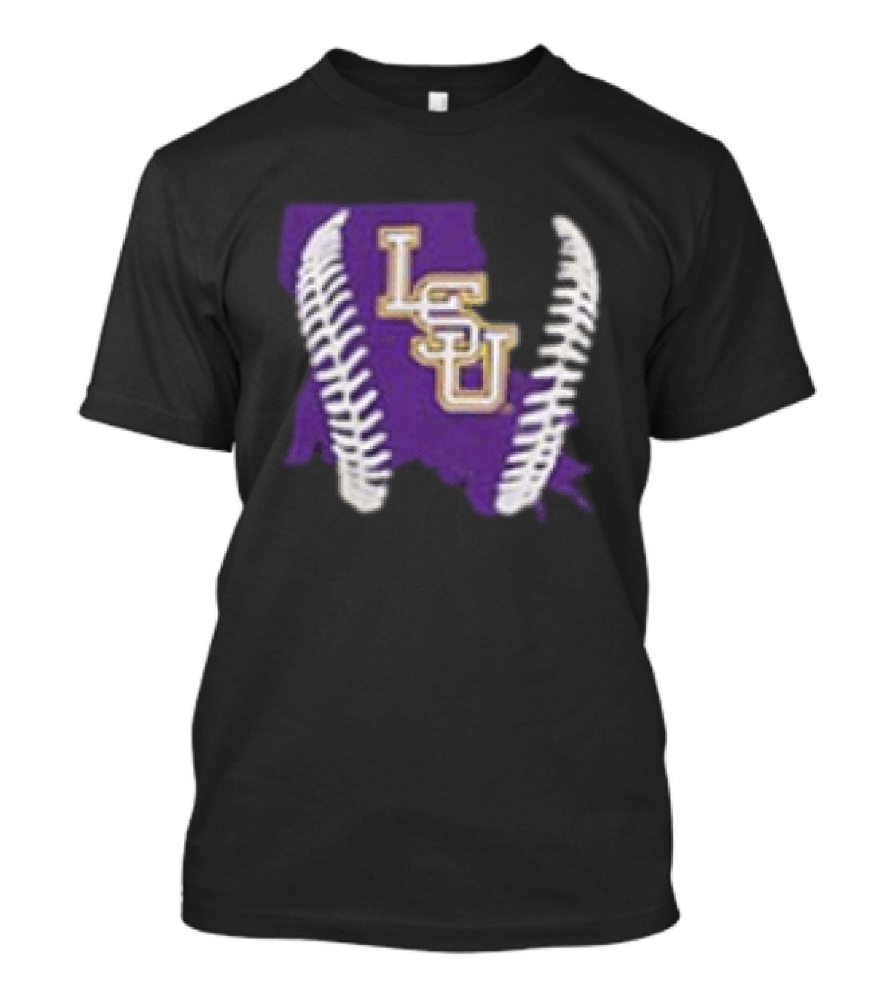 LSU Tigers 2026 Purple Baseball LSU Shape T-Shirt