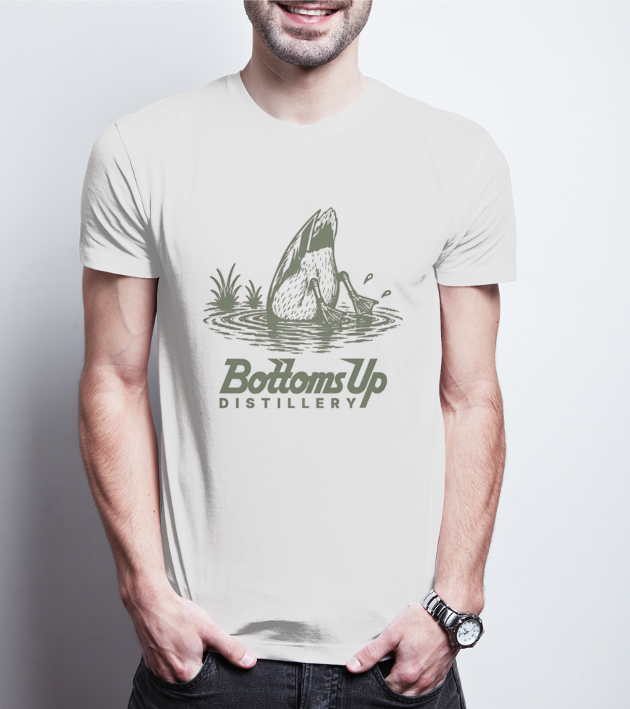 Bottoms Up Distillery Duck Diving Distinctive Spirits T-Shirt