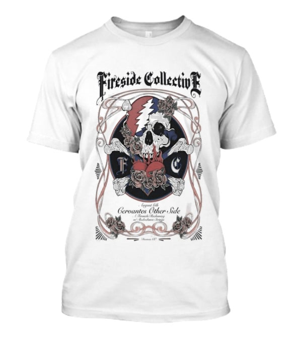 Fireside Collective Denver August 6 2026 Skull Flowers Lightning Bolt T-Shirt