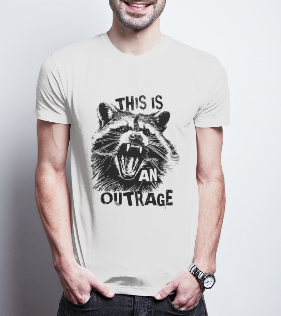 This Is An Outrage Angry Raccoon T-Shirt