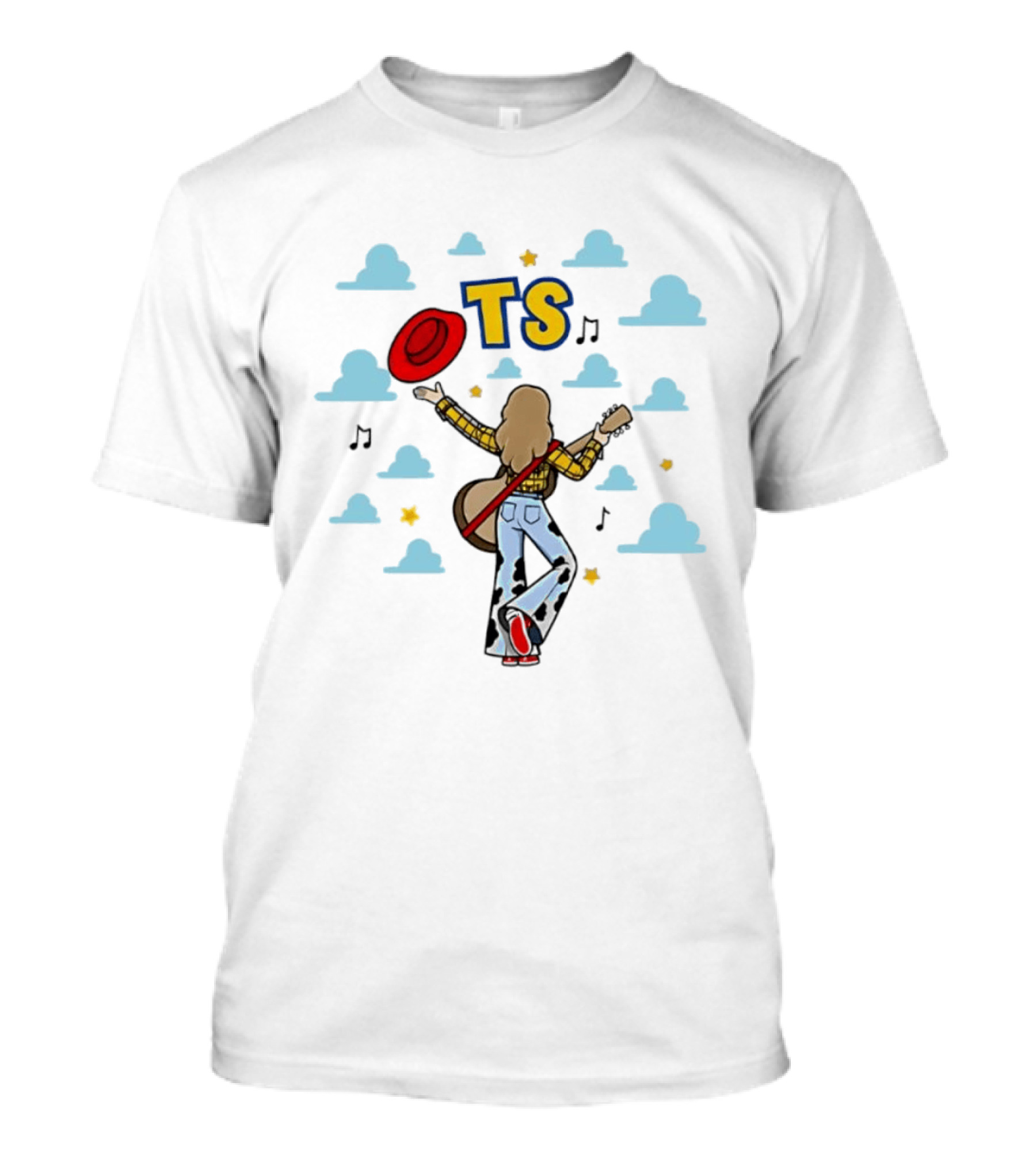 TS Toy Story 5 New Song Clouds Guitar And Red Hat T-Shirt