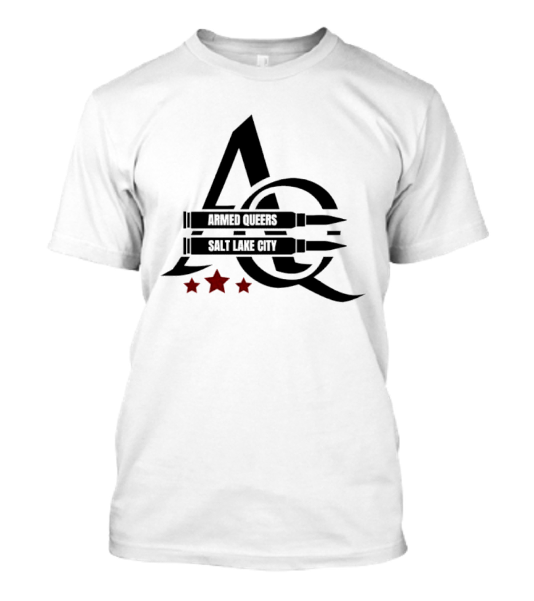 Armed Queers Salt Lake City AQ Bullet Logo Three Stars T-Shirt