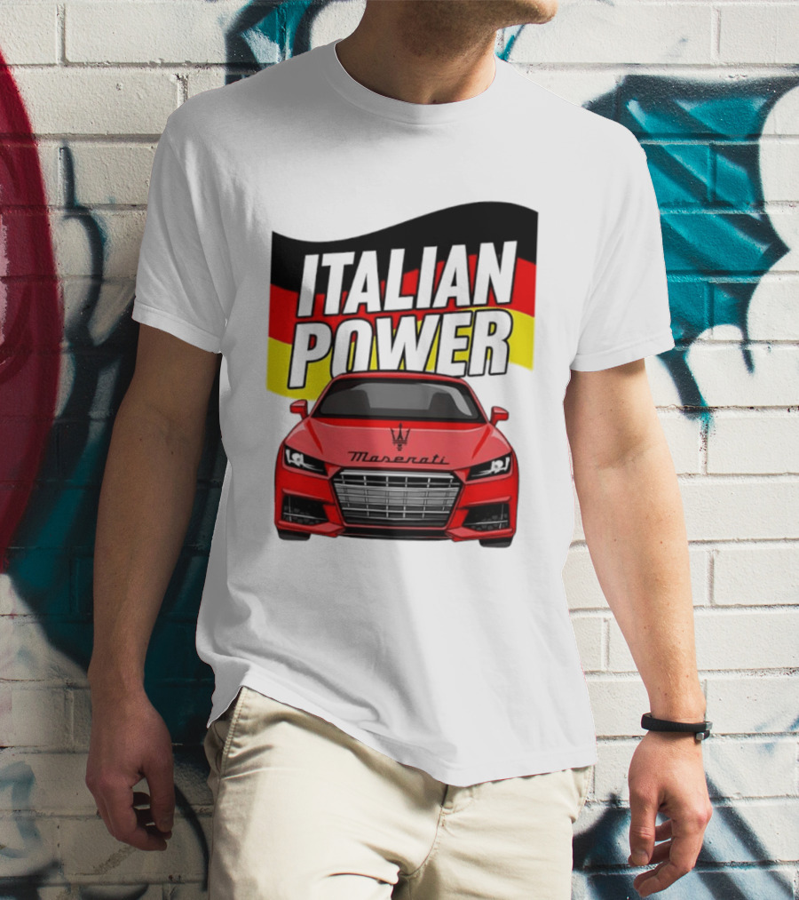 Maserati Italian Power German Flag Car T-Shirt