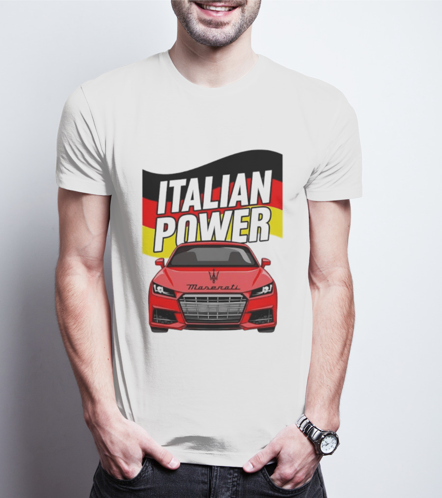 Maserati Italian Power German Flag Car T-Shirt