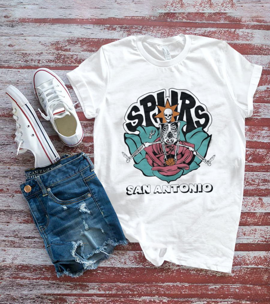 San Antonio Spurs Skeleton Basketball T-Shirt