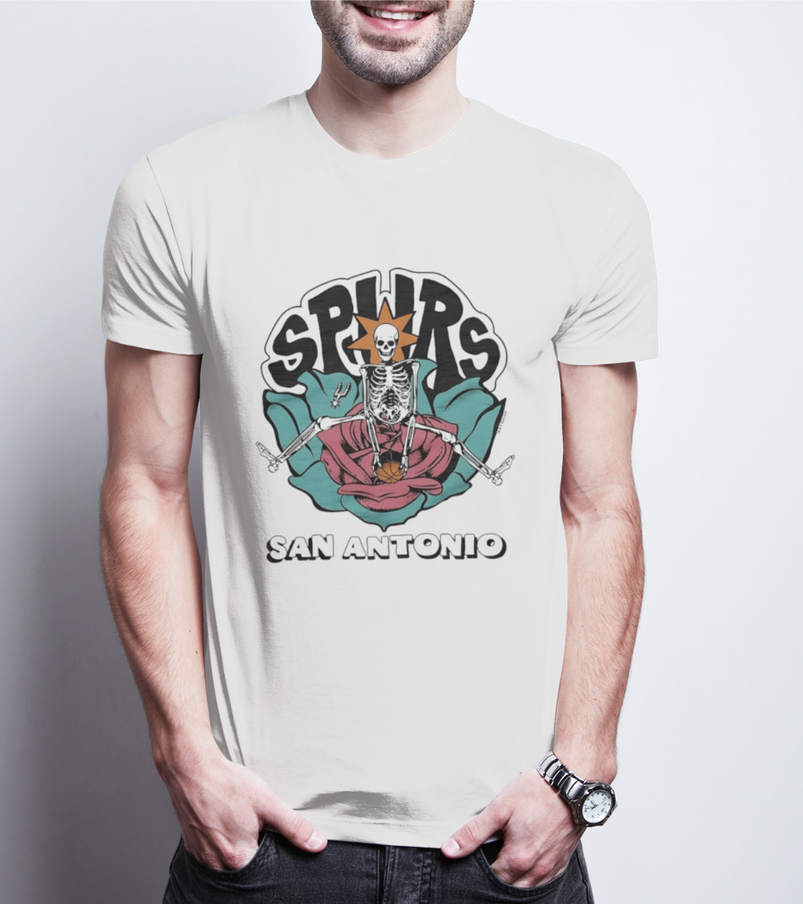 San Antonio Spurs Skeleton Basketball T-Shirt
