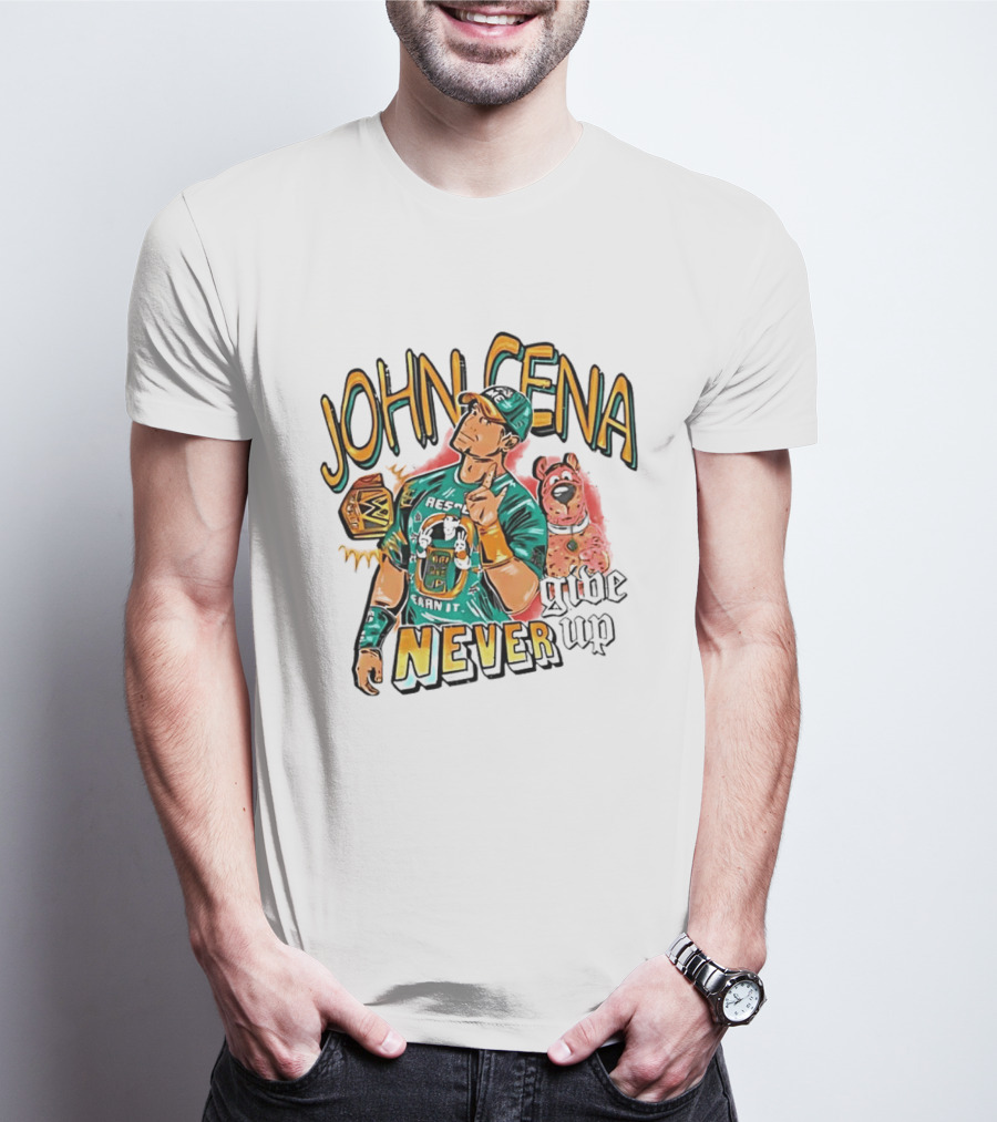 John Cena Never Give Up Scooby Doo WWE Championship T-Shirt