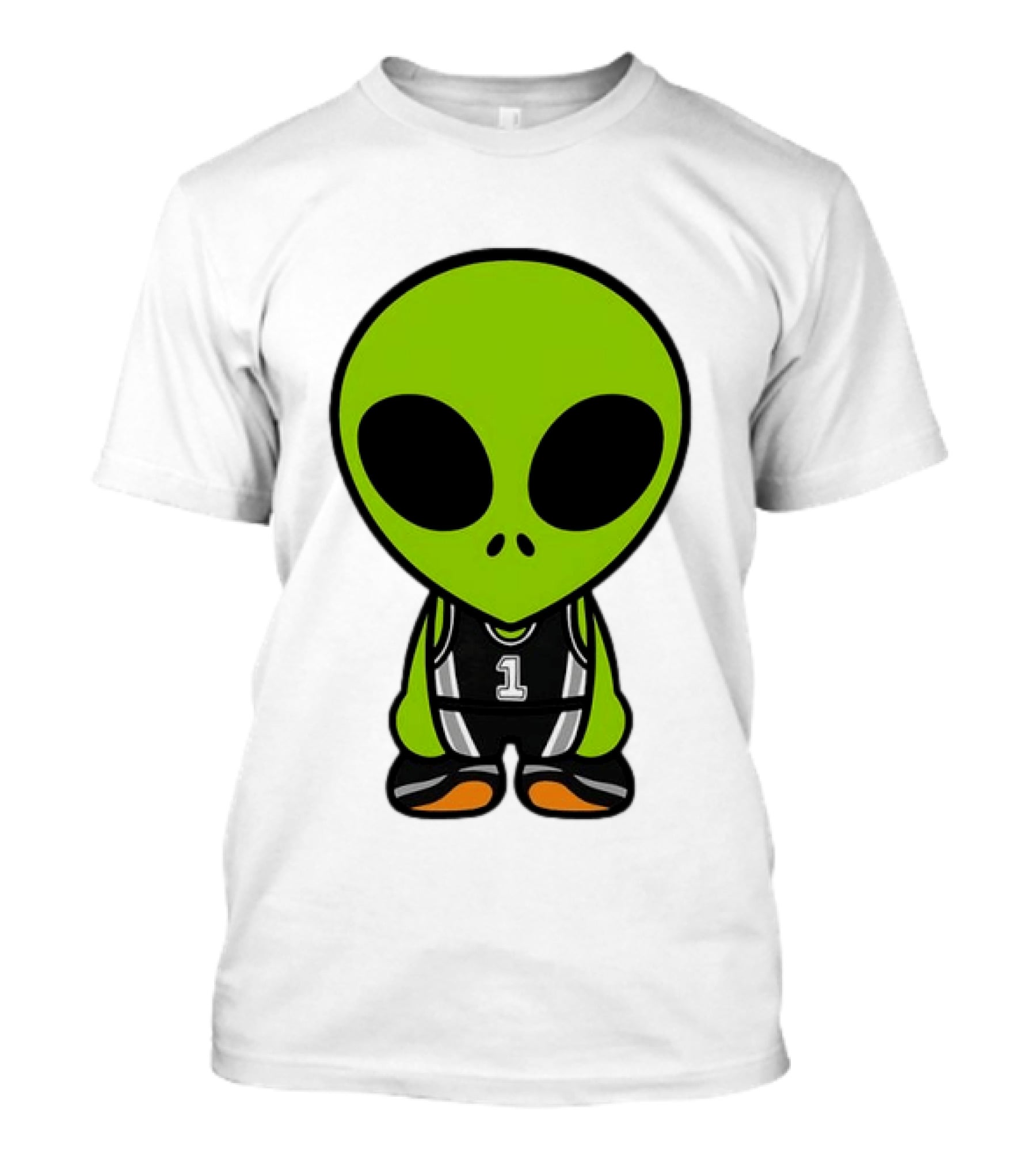 Alien Victor Wembanyama Cartoon Basketball Number 1 T-Shirt