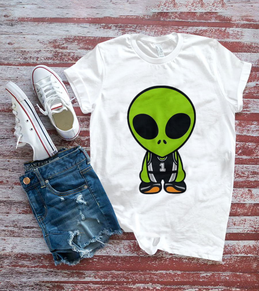 Alien Victor Wembanyama Cartoon Basketball Number 1 T-Shirt