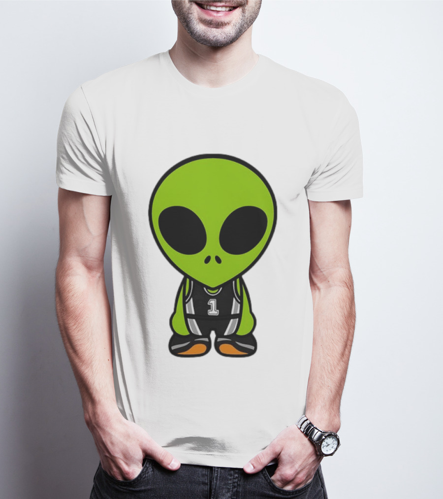 Alien Victor Wembanyama Cartoon Basketball Number 1 T-Shirt