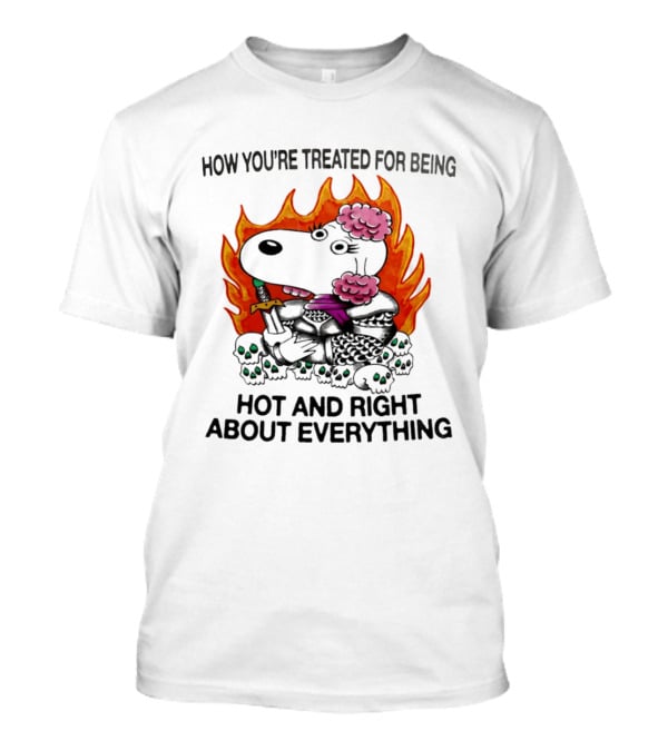 Snoopy How You're Treated For Being Hot And Right About Everything Skulls Flames T-Shirt