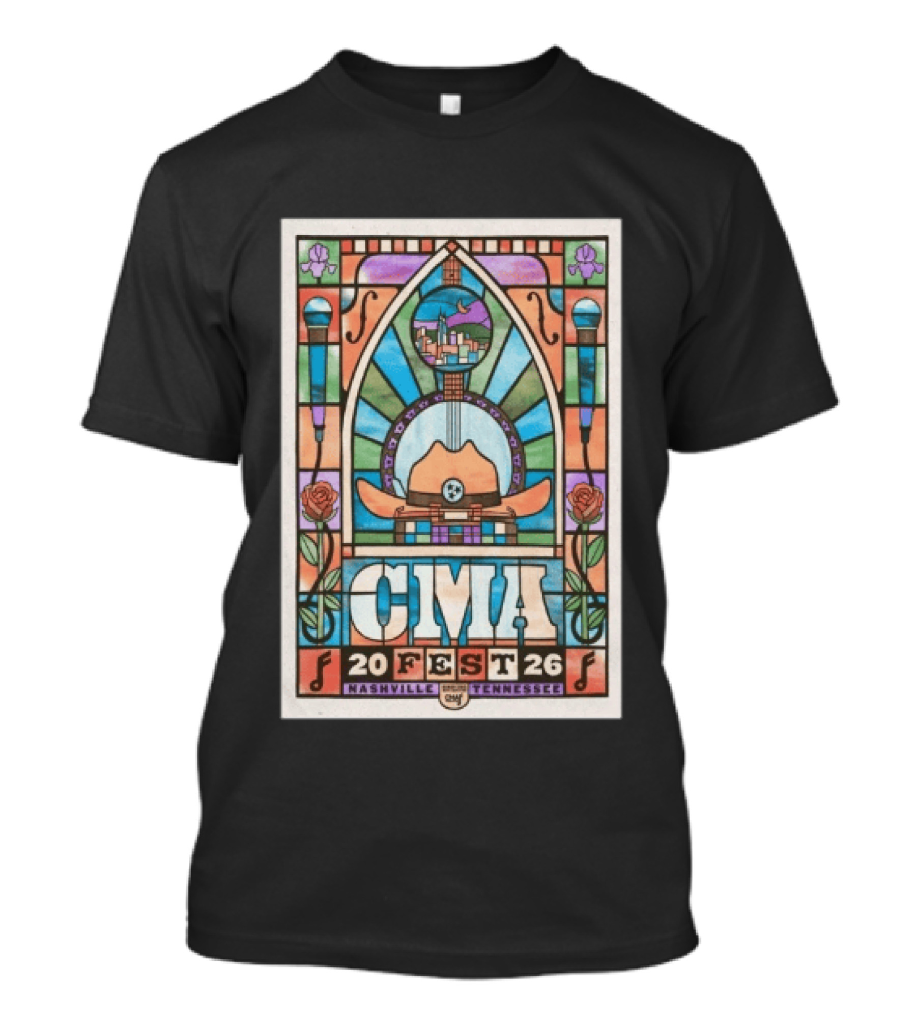 CMA Fest 2026 Nashville Tennessee Stained Glass T-Shirt