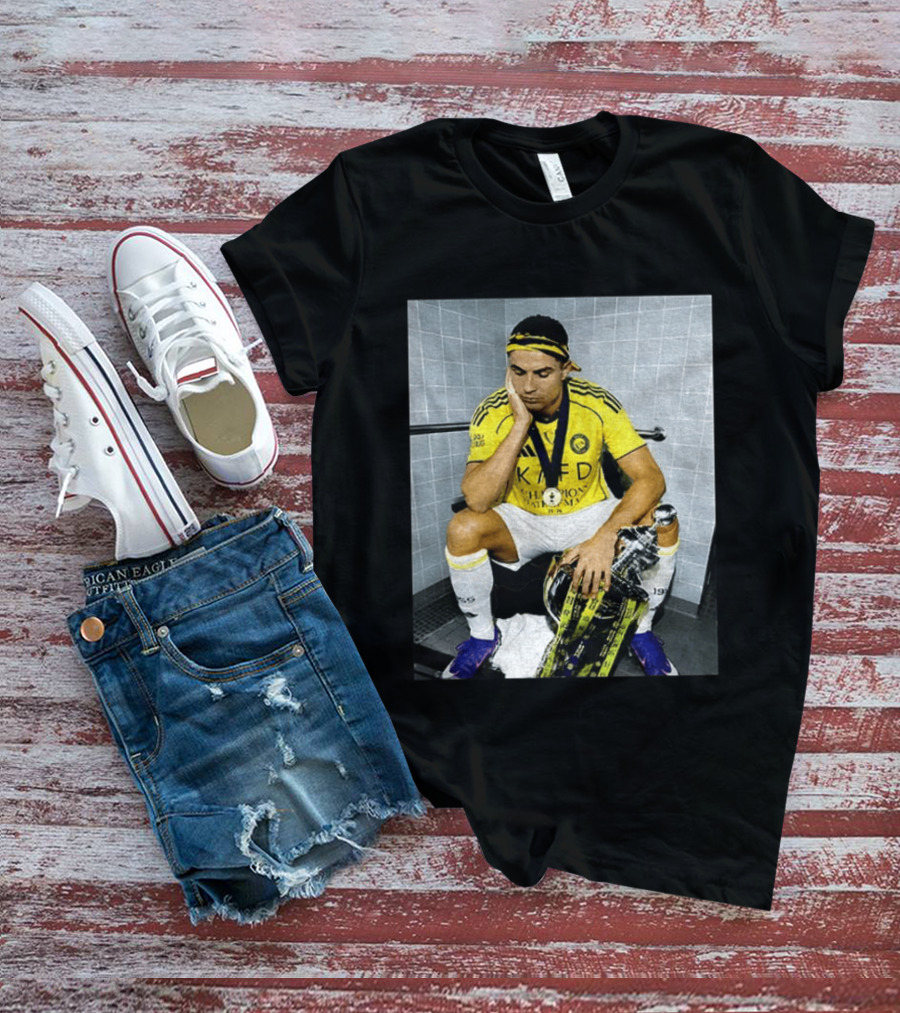 Cristiano Ronaldo Al Nassr FC Saudi Pro League Champion KAFD Yellow Jersey T-Shirt