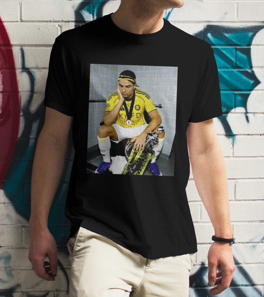Cristiano Ronaldo Al Nassr FC Saudi Pro League Champion KAFD Yellow Jersey T-Shirt
