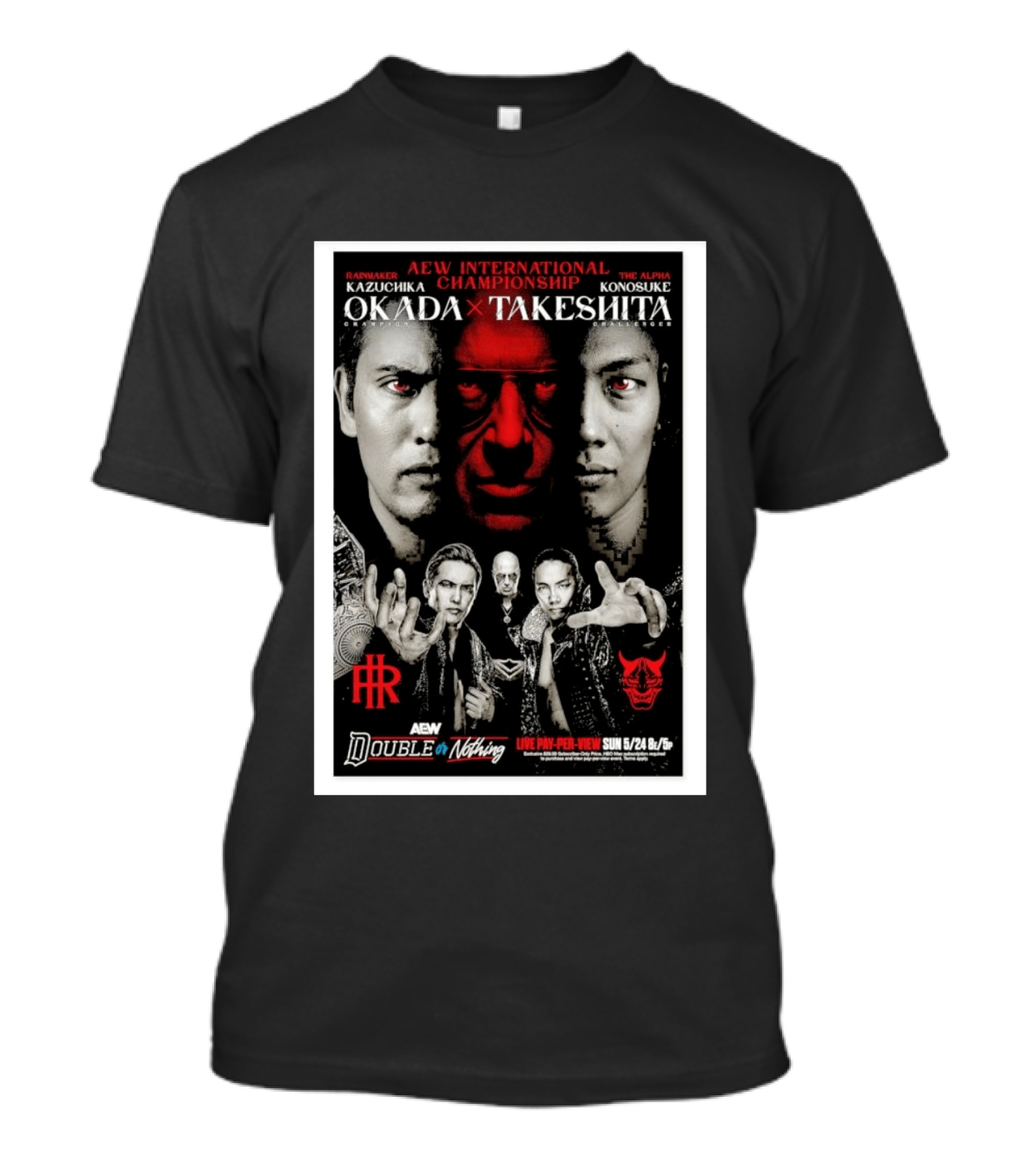 AEW International Championship Kazuchika Okada Vs Konosuke Takeshita Double Or Nothing 2026 Pay Per View T-Shirt