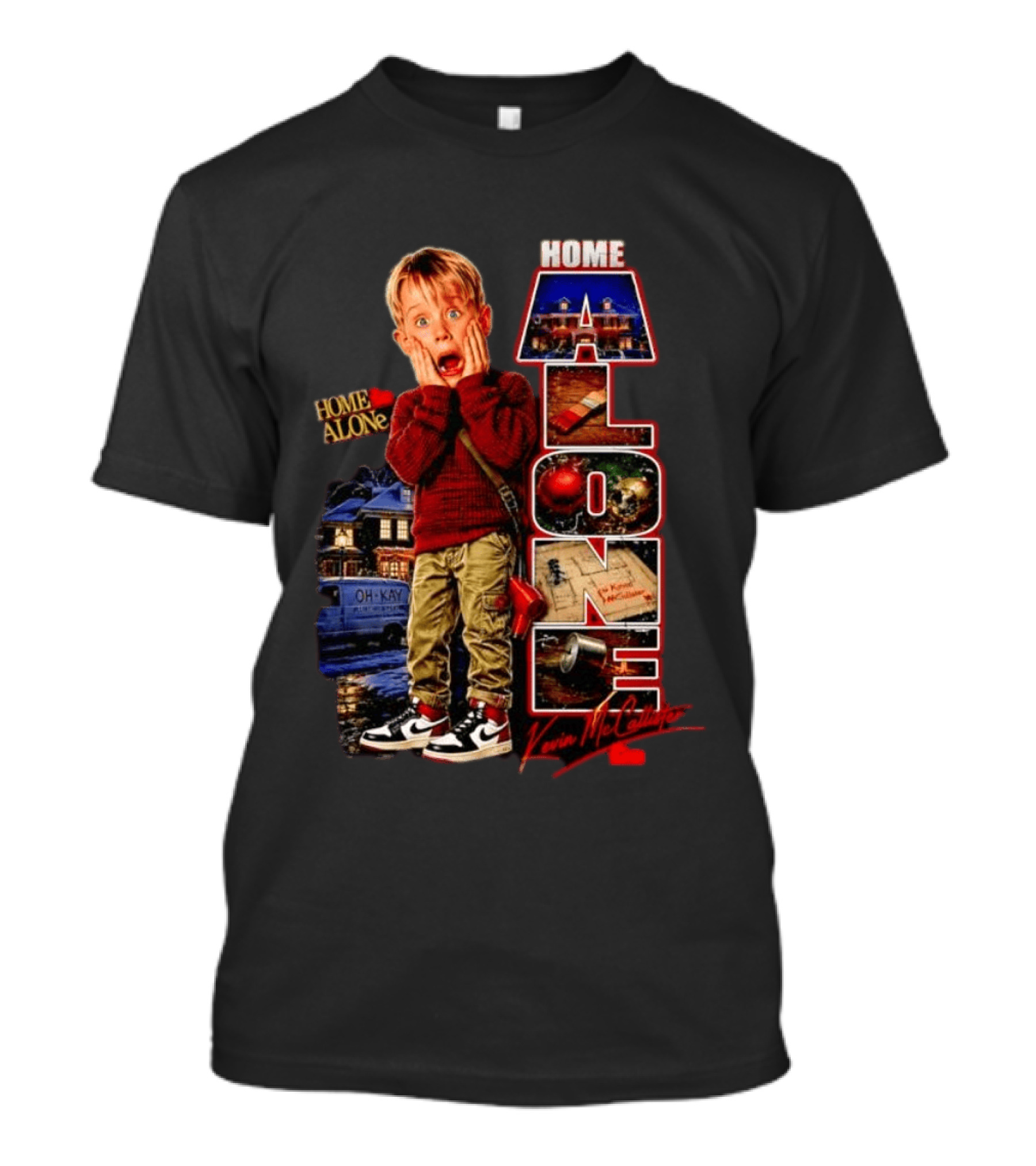 Home Alone Kevin McCallister Scream Christmas Movie Collage T-Shirt