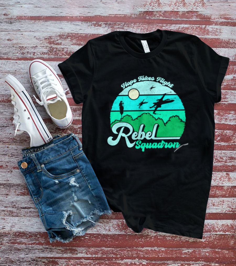 Rebel Squadron Hope Takes Flight Sunset Landscape T-Shirt