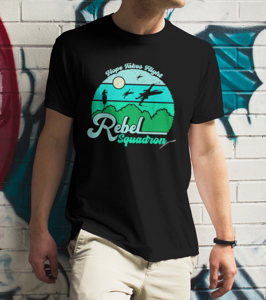Rebel Squadron Hope Takes Flight Sunset Landscape T-Shirt