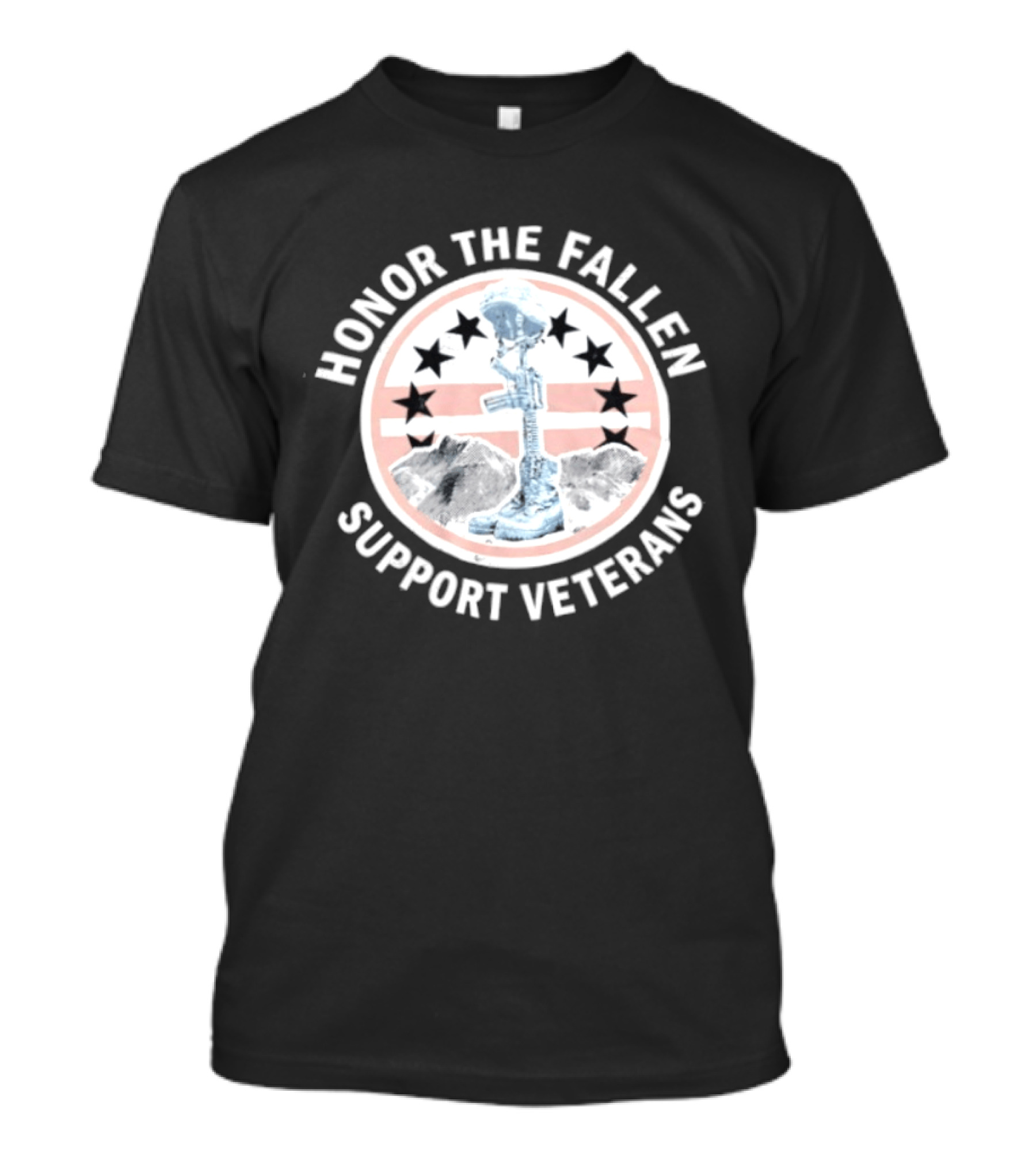Honor The Fallen Support Veterans Soldier Memorial Stars Patriotic T-Shirt