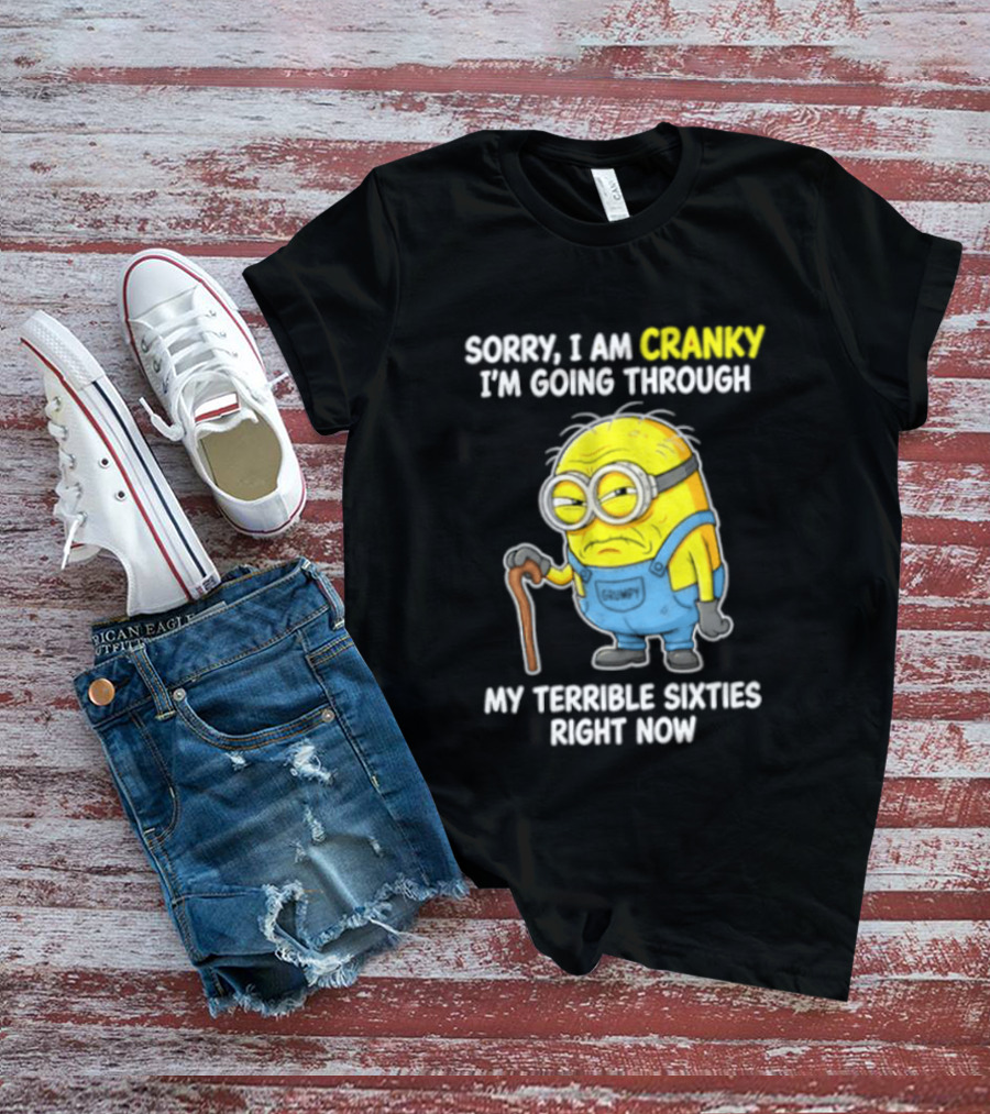 Minion Sorry I Am Cranky Going Through My Terrible Sixties Right Now T-Shirt