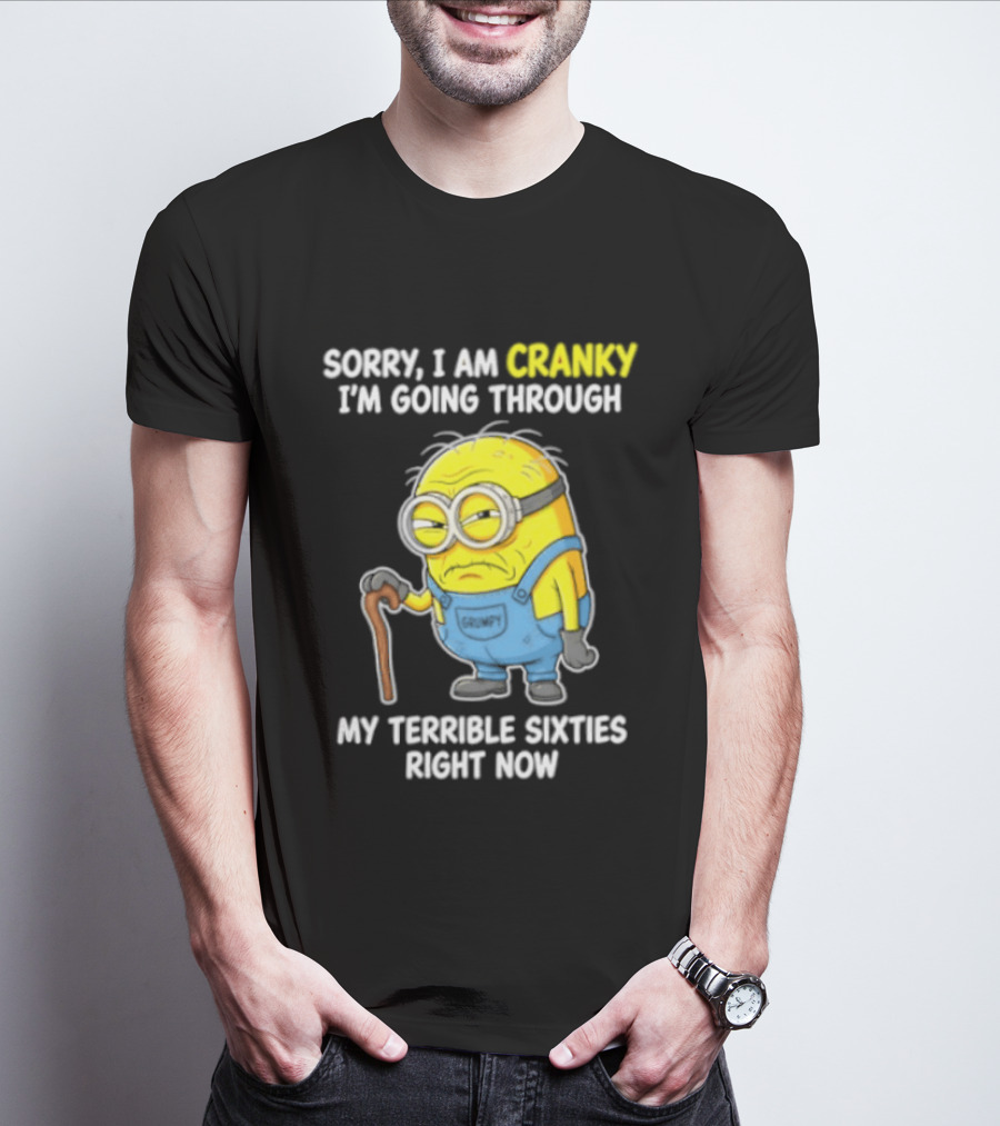 Minion Sorry I Am Cranky Going Through My Terrible Sixties Right Now T-Shirt