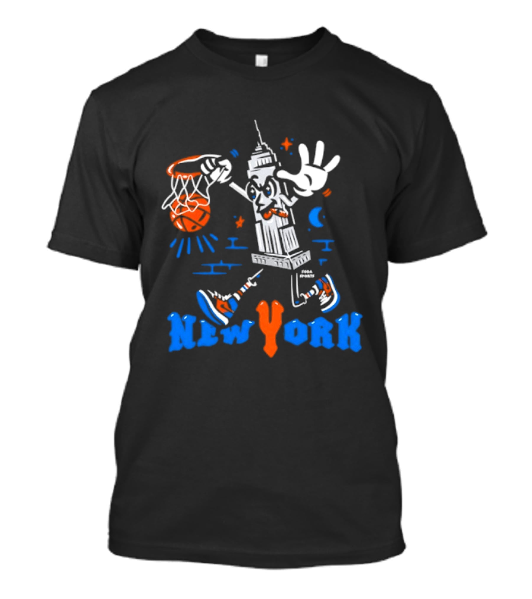 New York Knicks Empire State Building With Basketball And Sneakers T-Shirt