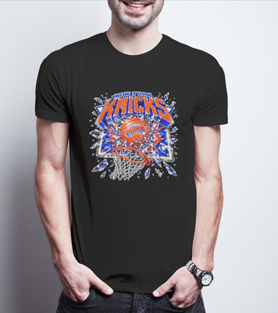 New York Knicks Basketball NBA Backboard Breakthrough T-Shirt