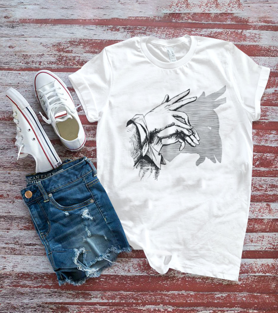Goat Shadow Hand Puppet Optical Illusion T-Shirt