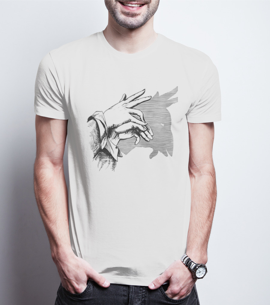 Goat Shadow Hand Puppet Optical Illusion T-Shirt