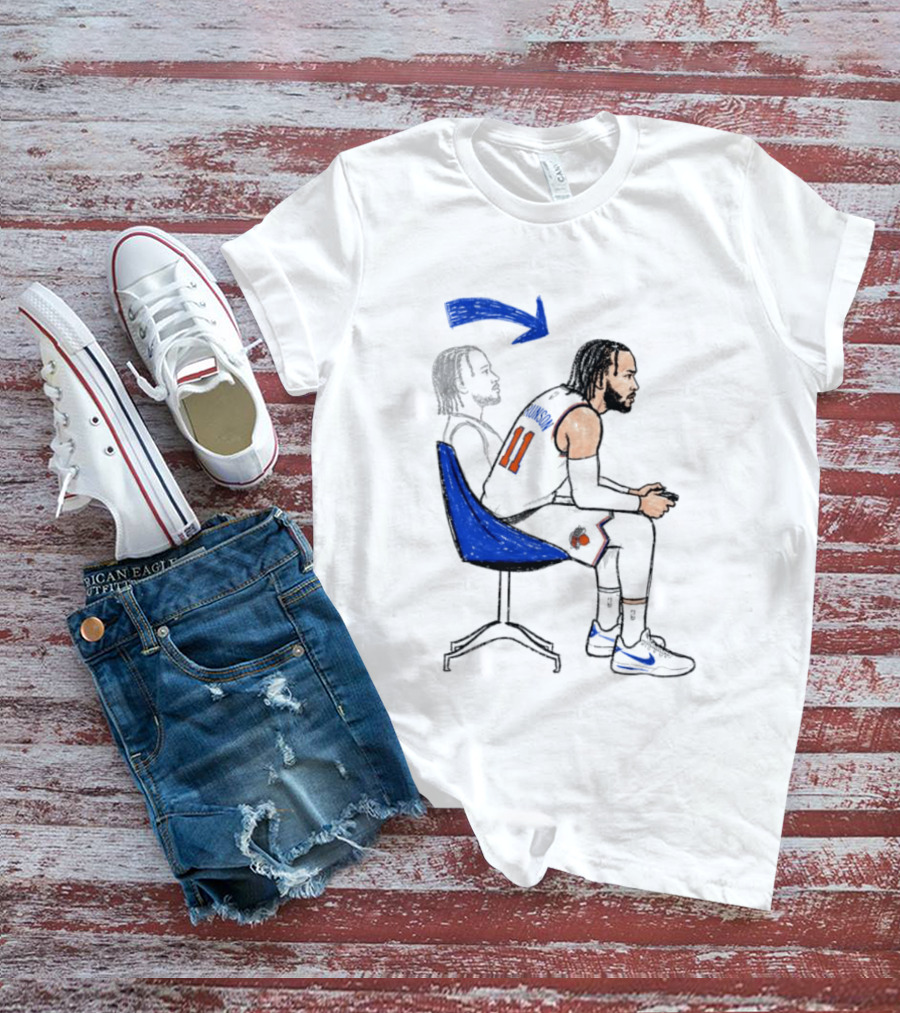 New York Knicks Jalen Brunson Gamer Posture Sketch NBA Player 11 Basketball T-Shirt