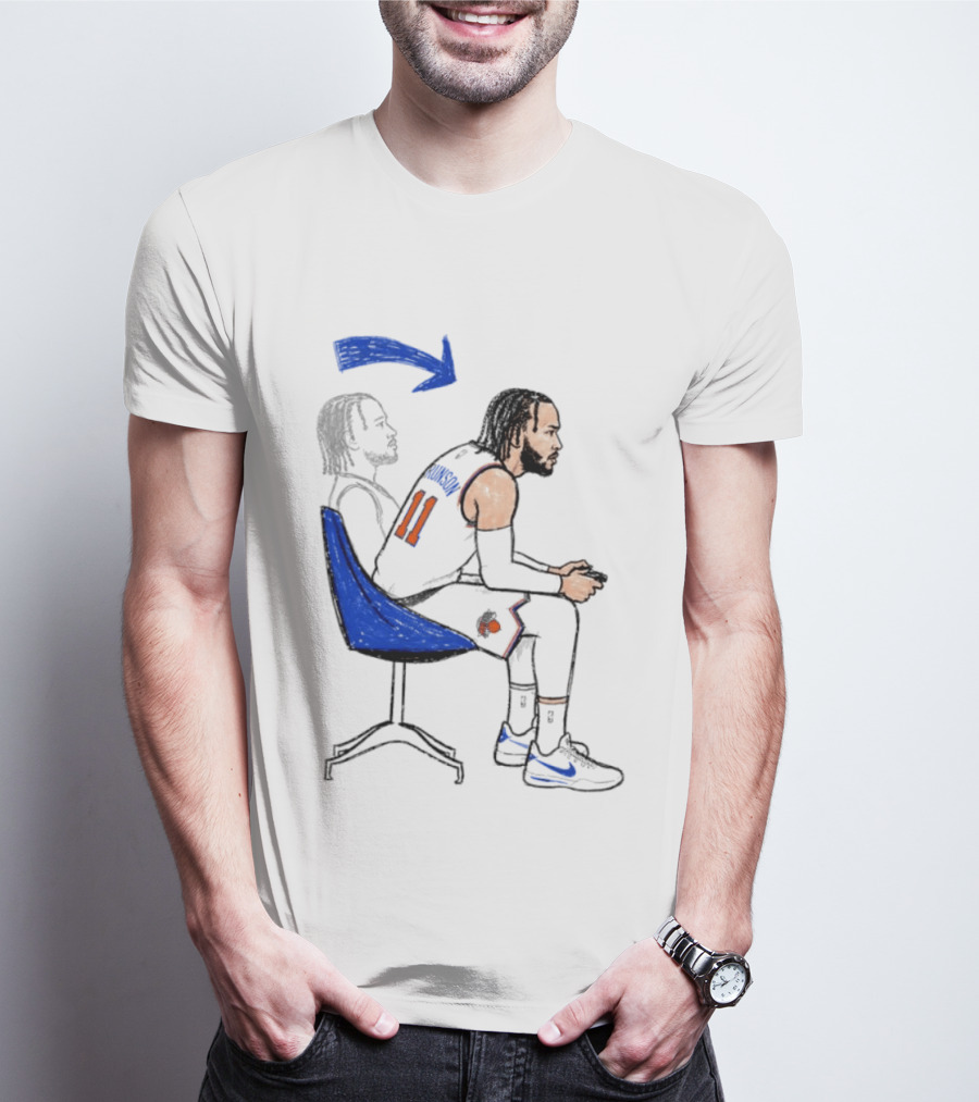 New York Knicks Jalen Brunson Gamer Posture Sketch NBA Player 11 Basketball T-Shirt