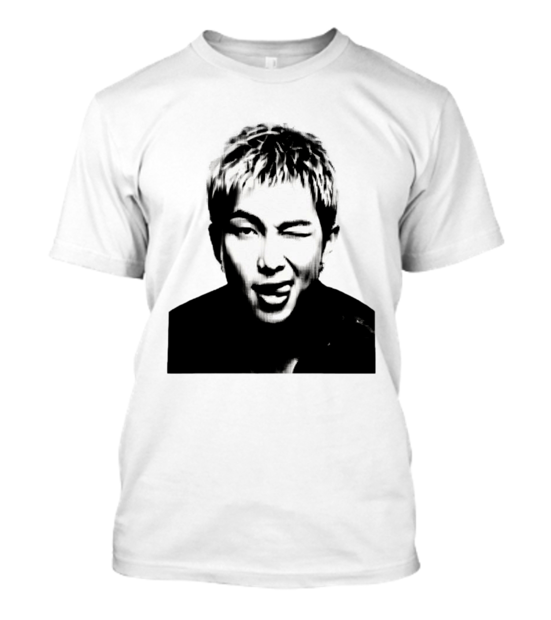 Kim Namjoon BTS K Pop Music Star Halftone Monochrome T-Shirt