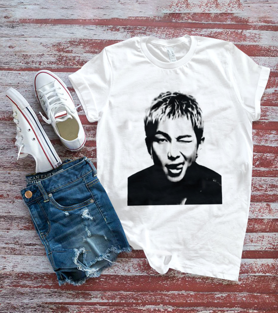 Kim Namjoon BTS K Pop Music Star Halftone Monochrome T-Shirt