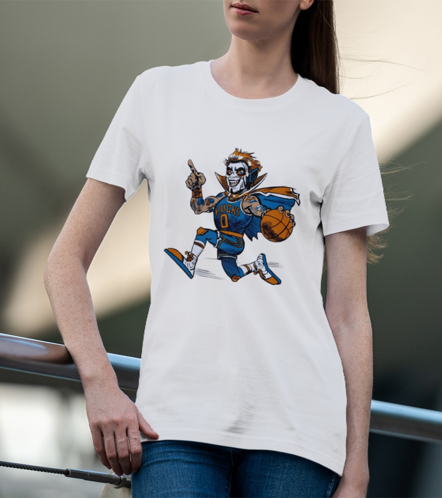 New York Knicks Dracula Vampire Basketball Comic T-Shirt
