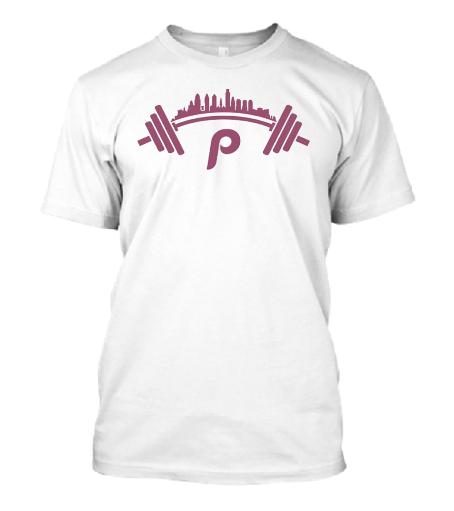 Philadelphia Skyline P Weightlifting Barbell T-Shirt