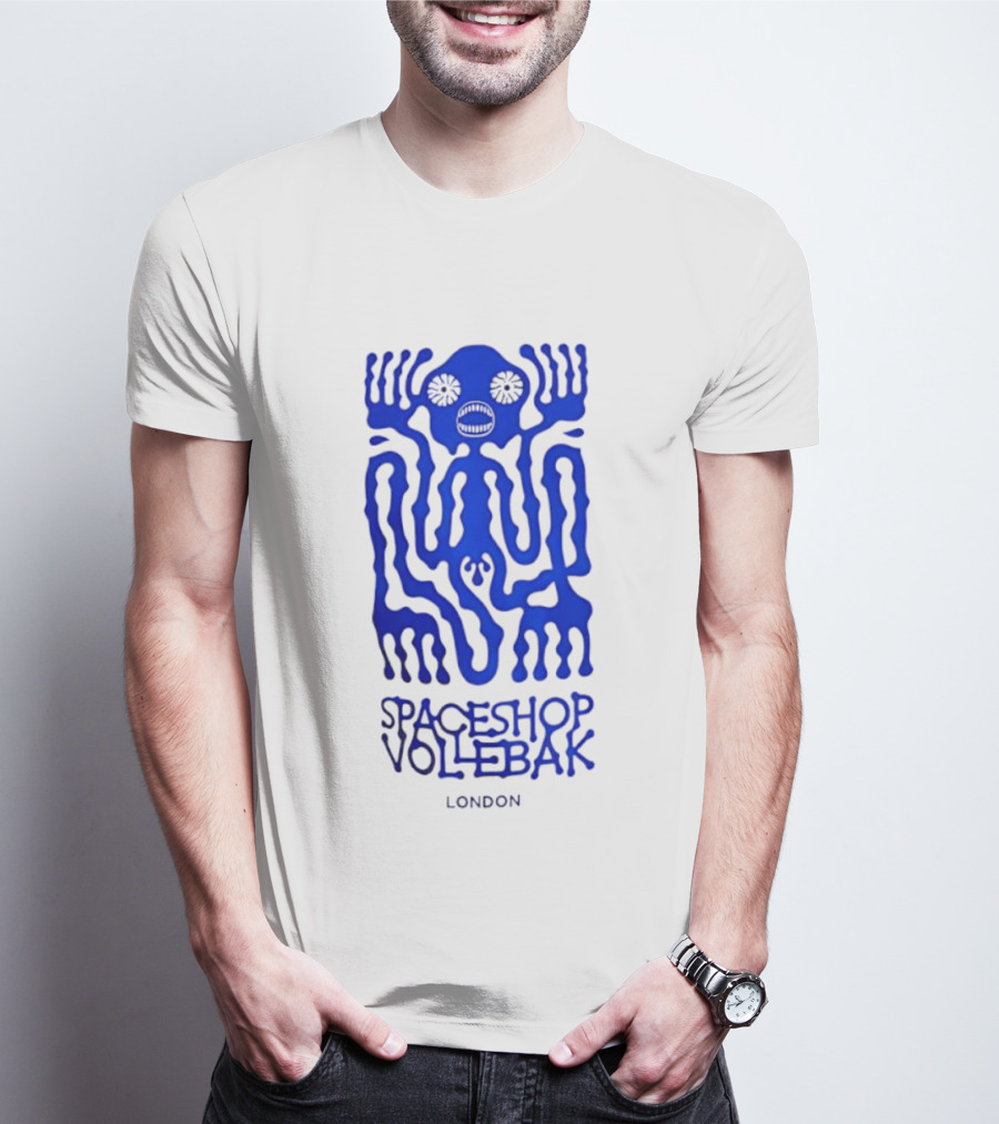 Spaceshop Vollebak London Psychedelic Blue Alien Figure T-Shirt
