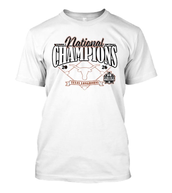 Texas Longhorns 2026 National Champions Softball Diamond T-Shirt