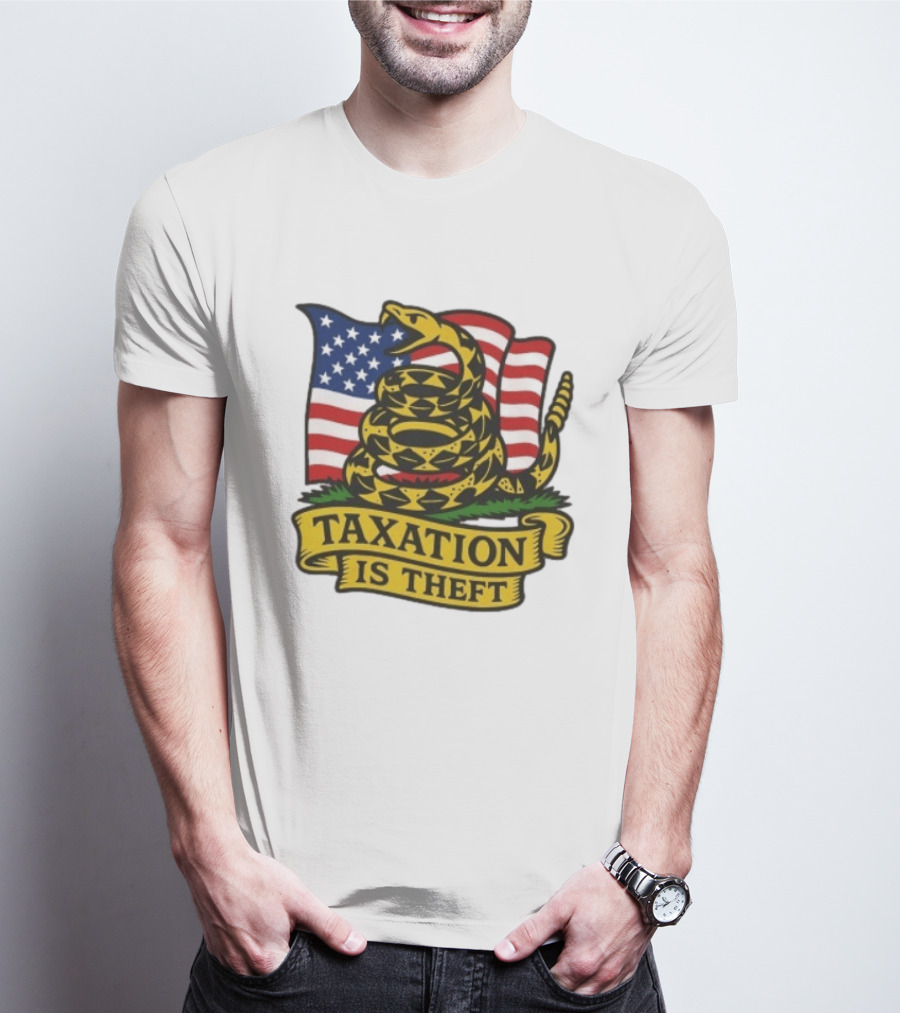 Gadsden Flag American Taxation Is Theft Protest With Snake And Flag T-Shirt