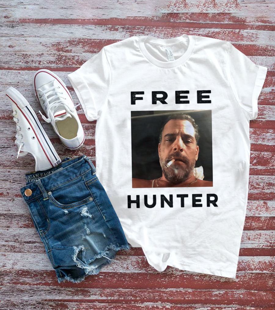 Hunter Biden Free Political Satire Shot Smoking T-Shirt